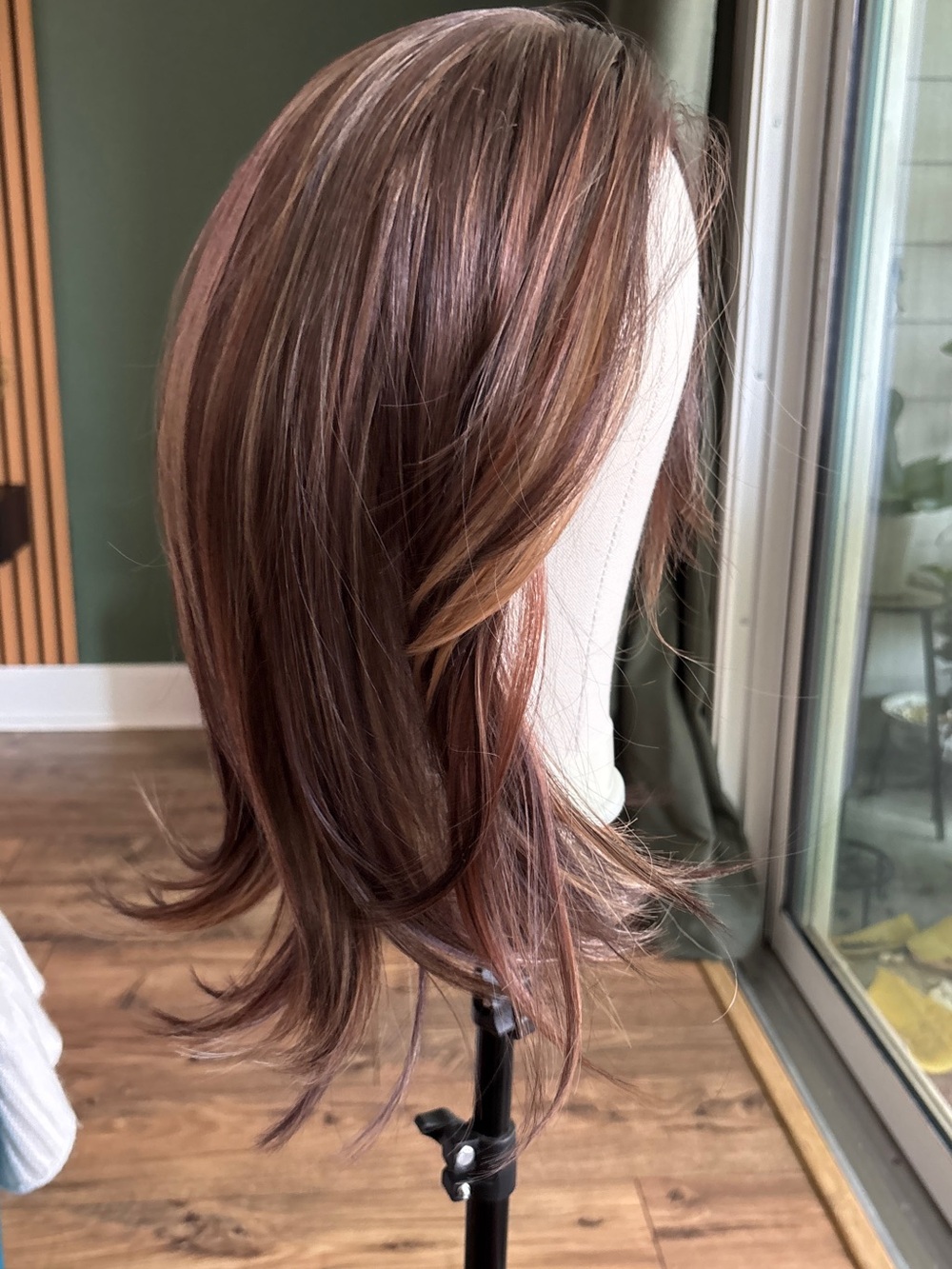Women's Synthetic Wig in Chestnut Brown with Subtle Highlights. Full mono lace.